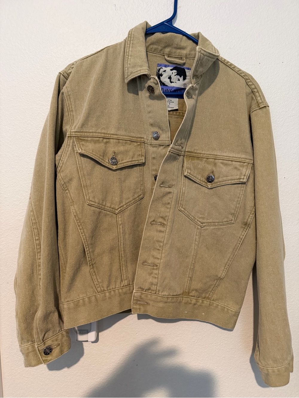 Vintage-Inspired 80s-90s Today’s News  Khaki Men's Denim Jacket